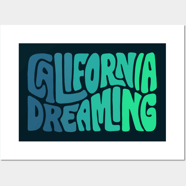 California Dreaming Ombre Word Art Wall Art by Slightly Unhinged